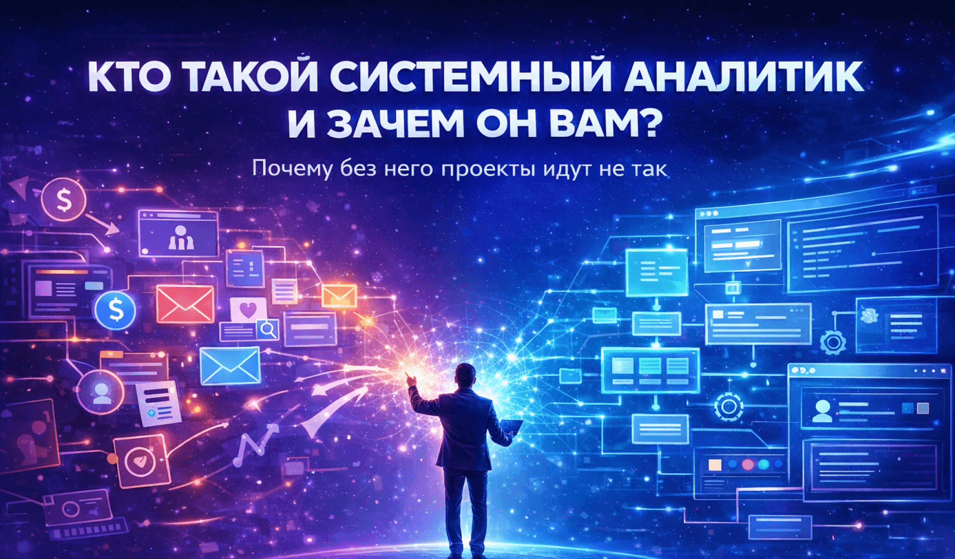 Иллюстрация для статьи Системный аналитик: зачем он нужен вашему проекту и почему без него всё идёт не так?