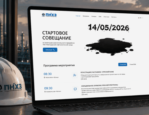 Картинка для кейса Сайт для стартового совещания КазМунайГаз